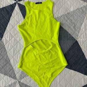 Fashion Nova Bright Lime Bodysuit